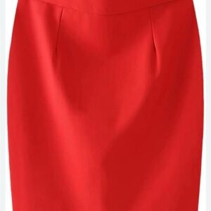 Liz Claiborne Red Knee-Length Pencil Skirt